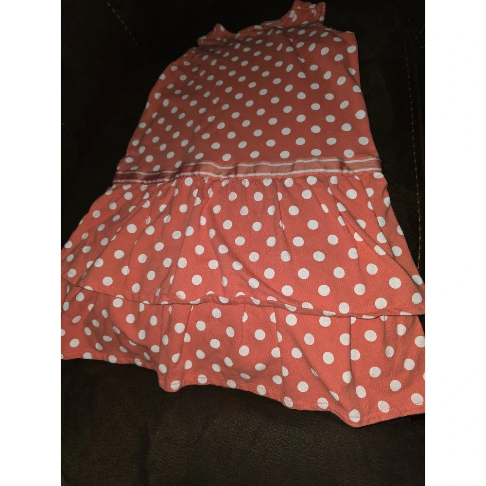 Gymboree preppy peach polka dot dress size 7